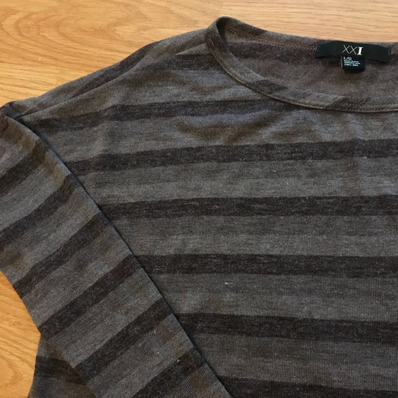 Forever 21 Cocoa Striped Crop Top - Picture 3 of 5